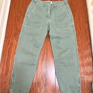 Derek Lam 10 Crosby olive utility cargo pants size 6 cropped ankle zip military